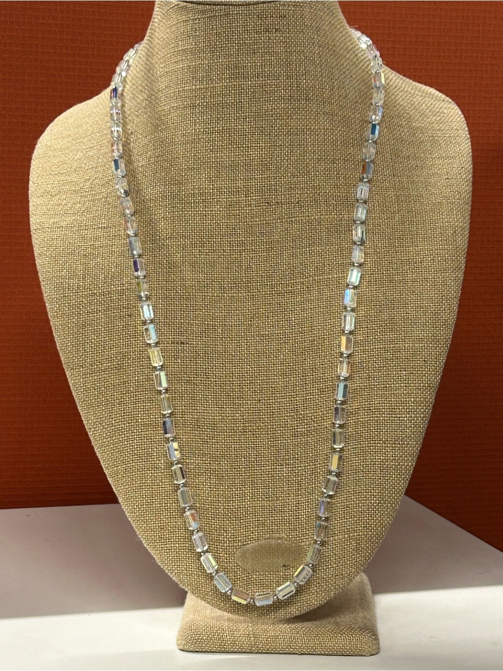 S.A.L Swarovski Vintage Glass Crystal Aurora Glass Bead layering Necklace. Swan. - Picture 2 of 9